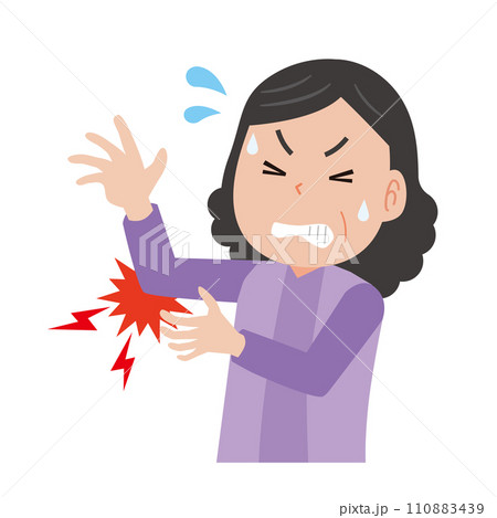 ひじが痛い中年女性 110883439