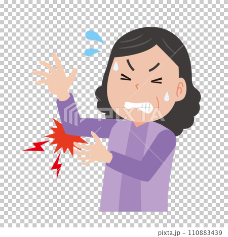 ひじが痛い中年女性 110883439