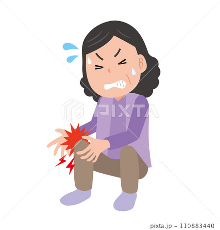 ひざが痛い中年女性 ひざが痛い中年女性 110883440