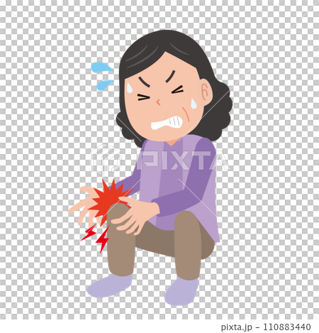 ひざが痛い中年女性 ひざが痛い中年女性 110883440