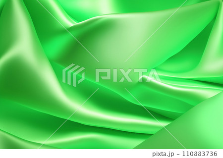 AI生成画像 緑色のシルクの布のテクスチャー 背景 AI生成画像 緑色のシルクの布のテクスチャー 背景 110883736