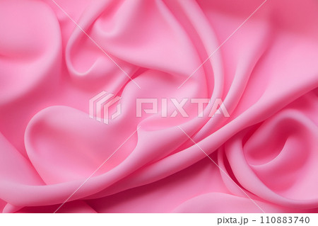 AI生成画像　ピンクのシルクの布のテクスチャー　背景 110883740