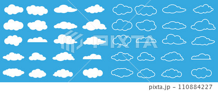 Cloud vector set Cloud vector set 110884227