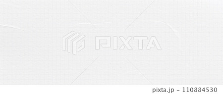 Realistic plaid paper texture. Background for collage with school sheet. White trendy vector banner with dust and noise 110884530