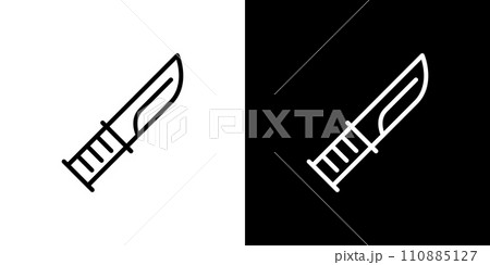 サバイバルナイフのアウトドアアイコン 110885127