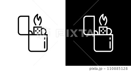 ジッポライターのシンプルなアイコン 110885128
