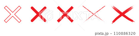 red cross x vector icon. no wrong symbol. delete, vote sign. graphic design element set on white background red cross x vector icon. no wrong symbol. delete, vote sign. graphic design element set on white background 110886320
