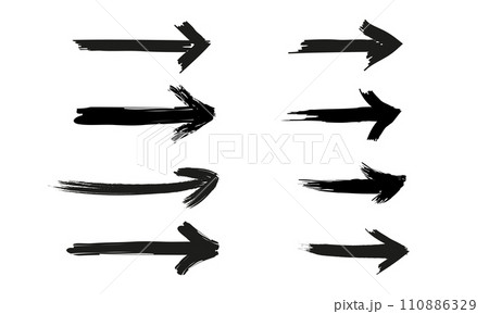 Collection hand drawn arrows. Set simple arrows isolated on white background. Arrow mark icons. Collection hand drawn arrows. Set simple arrows isolated on white background. Arrow mark icons. 110886329