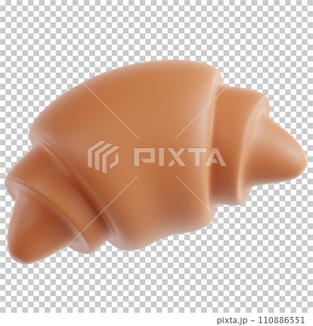 3d render croissant. Croissant 3d icon transparent background PNG 110886551