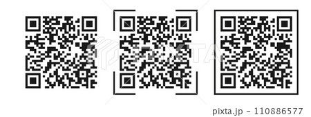 Scan QR code icon. Digital scanning qr code. QR code scan for smartphone. QR code for payment. Scan QR code symbol - stock vector. Scan QR code icon. Digital scanning qr code. QR code scan for smartphone. QR code for payment. Scan QR code symbol - stock vector. 110886577