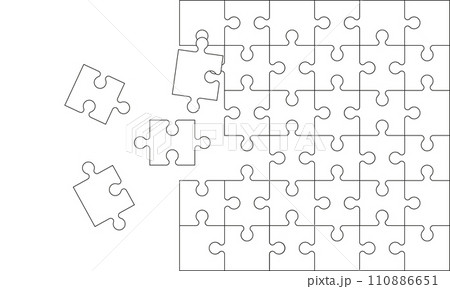 Puzzles grid - blank template. 110886651