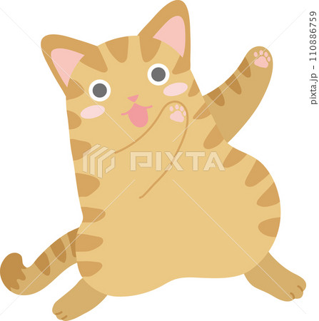 踊る猫_茶トラ猫 110886759