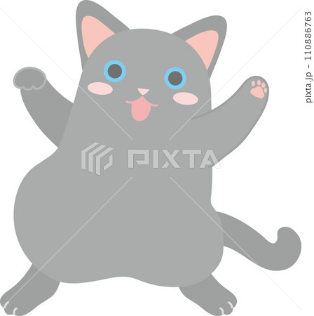 踊る猫_ロシアンブルー 110886763