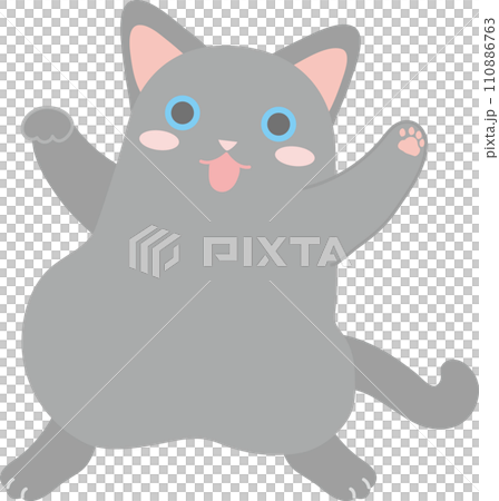 踊る猫_ロシアンブルー 110886763