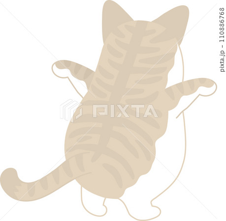 踊る猫_しま猫_後ろ姿 110886768