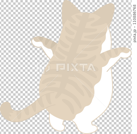 踊る猫_しま猫_後ろ姿 110886768