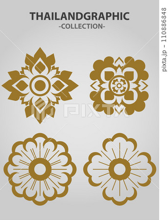 Vector element ethnic decorative ornament ethnic thai illustration 110886848