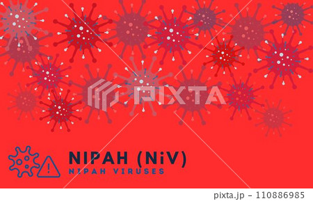 nipah virus (niv) infection is a newly emerging zoonosis that causes severe disease in both animals and humans. Vector illustration  110886985