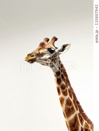 AI-generated content. Giraffe isolated on light background 110887042