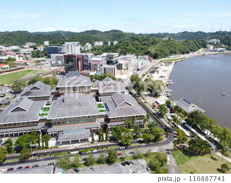 Bandar Seri Begawan in Brunei is a beautiful and harmonious Asian nation, situated on the northern coast of Borneo in the South China Sea. The purest air, immaculate coastline, lush rainforest. 110887741