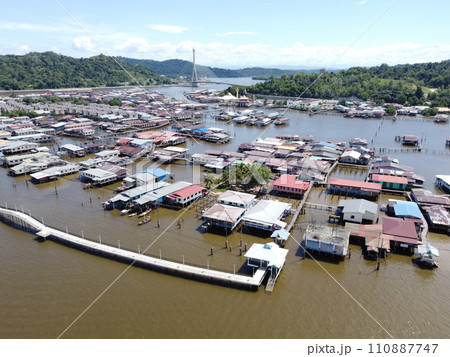 Bandar Seri Begawan in Brunei is a beautiful and harmonious Asian nation, situated on the northern coast of Borneo in the South China Sea. The purest air, immaculate coastline, lush rainforest. 110887747