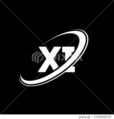 XI X I letter logo design. Initial letter XI linked circle uppercase monogram logo red and blue. XI logo, X I design. xi, x i 110888010