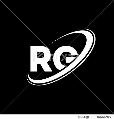 RG R G letter logo design. Initial letter RG linked circle uppercase monogram logo red and blue. RG logo, R G design. rg, r g 110888205