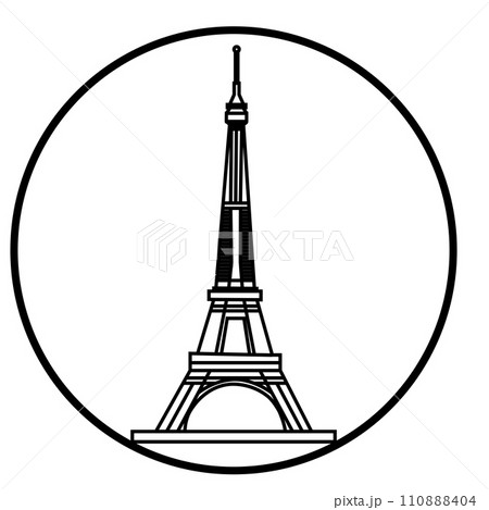 Eiffel tower in Paris icon 110888404