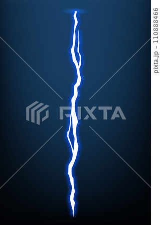 Lightning animation with sparks. Electricity thunderbolt danger, light electric powerful thunder. Bright energy effect, vector illustration 110888466
