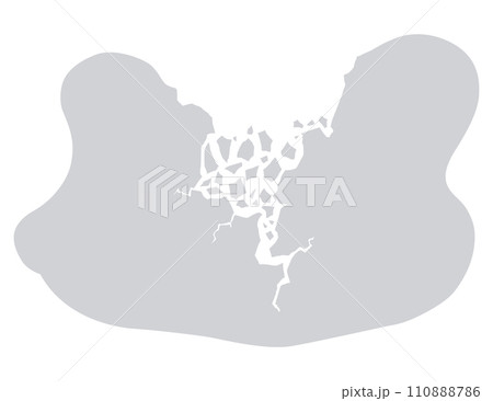 Decorative design symbol that illustrates conflict. Colorful grunge shape decoration. Vector illusration 110888786