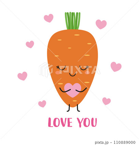 valentines card with carrot 110889000