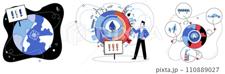 Carbon emissions vector illustration. The battle against global warming involves collective effort to reduce carbon emissions and preserve our planet Like silent invader, air pollution Carbon emissions vector illustration. The battle against global warming involves collective effort to reduce carbon emissions and preserve our planet Like silent invader, air pollution 110889027