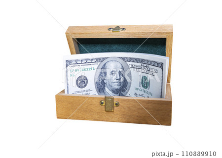 One hundred dollar bills, on a white background. Finance and business concept 110889910