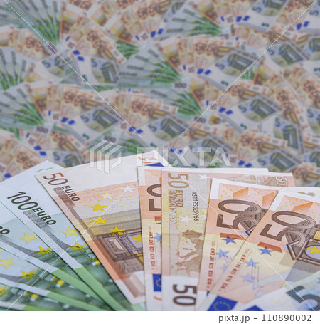 Euro banknotes, close-up, Finance and business concept 110890002