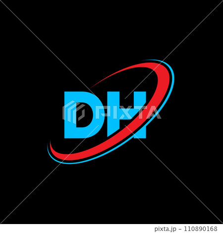 DH D H letter logo design. Initial letter DH...のイラスト素材 [110890168] - PIXTA