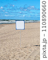 white empty signboard on the Baltic beach 110890660