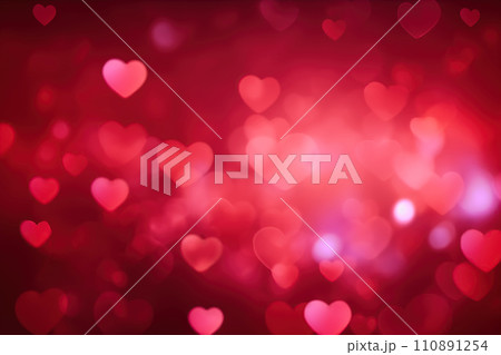 Valentine Day Heart-Shaped Bokeh Background 110891254