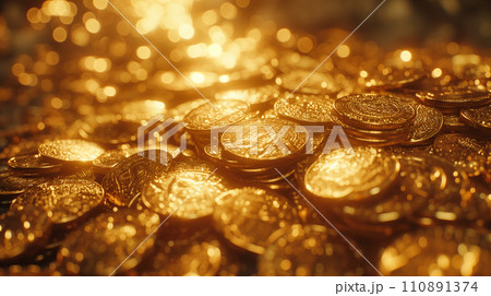 黄金に輝く金貨 黄金に輝く金貨 110891374