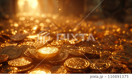 黄金に輝く金貨 黄金に輝く金貨 110891375