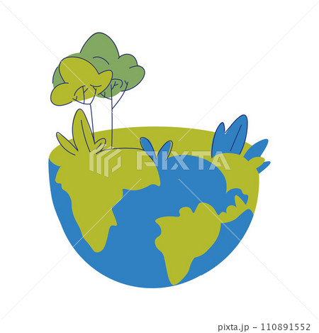 Eco Friendly with Earth Planet Globe as Green Ecosystem Vector Illustration Eco Friendly with Earth Planet Globe as Green Ecosystem Vector Illustration 110891552