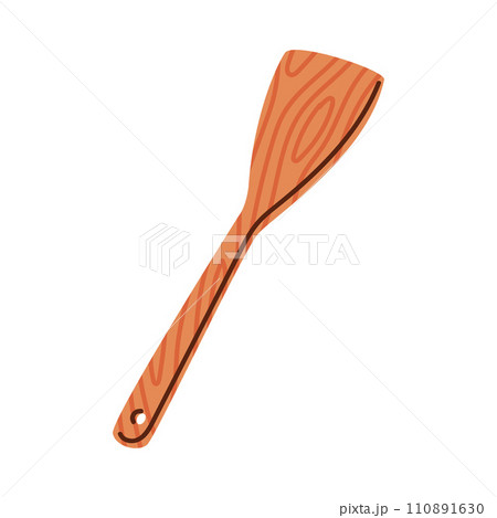 Wooden Spatula Tool with Handle as Cooking Utensil Vector Illustration 110891630