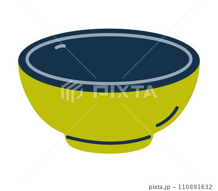 Deep Green Bowl for Food Serving as Cooking Utensil Vector Illustration 110891632