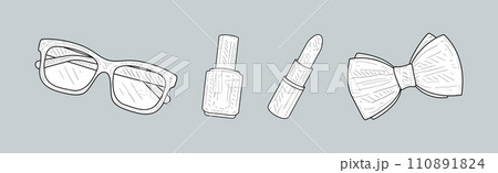 Personal Belonging and Stuff Hand Drawn Sketch Vector Set Personal Belonging and Stuff Hand Drawn Sketch Vector Set 110891824