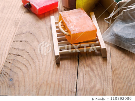 Homemade soap on the table Homemade soap on the table 110892086