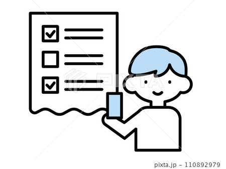 スマホでチェックリストを確認するイメージ スマホでチェックリストを確認するイメージ 110892979