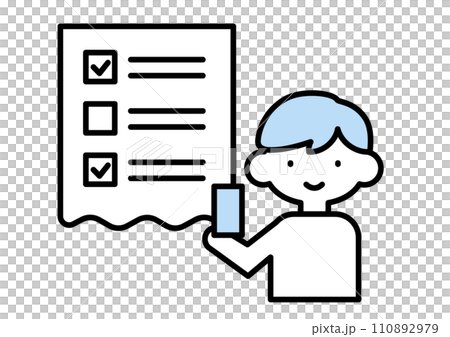 スマホでチェックリストを確認するイメージ スマホでチェックリストを確認するイメージ 110892979
