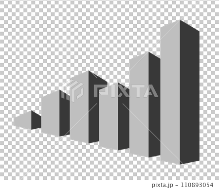 増加するデータを集計して棒グラフにしたイラスト 110893054