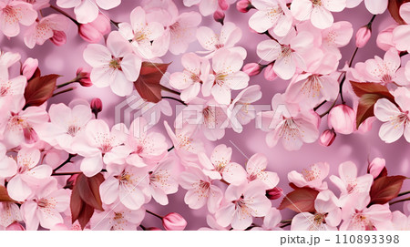 一面ピンクに染まる桜の花びらのイラスト素材 [110893398] - PIXTA