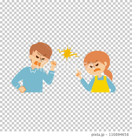 Couple fighting couple illustration material 110894658