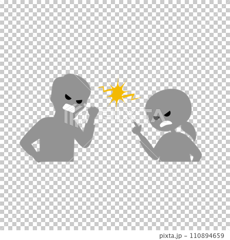 喧嘩をする夫婦 カップル イラスト素材 喧嘩をする夫婦 カップル イラスト素材 110894659